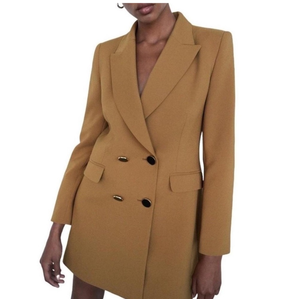 Zara Women's Tan Blazer Coat